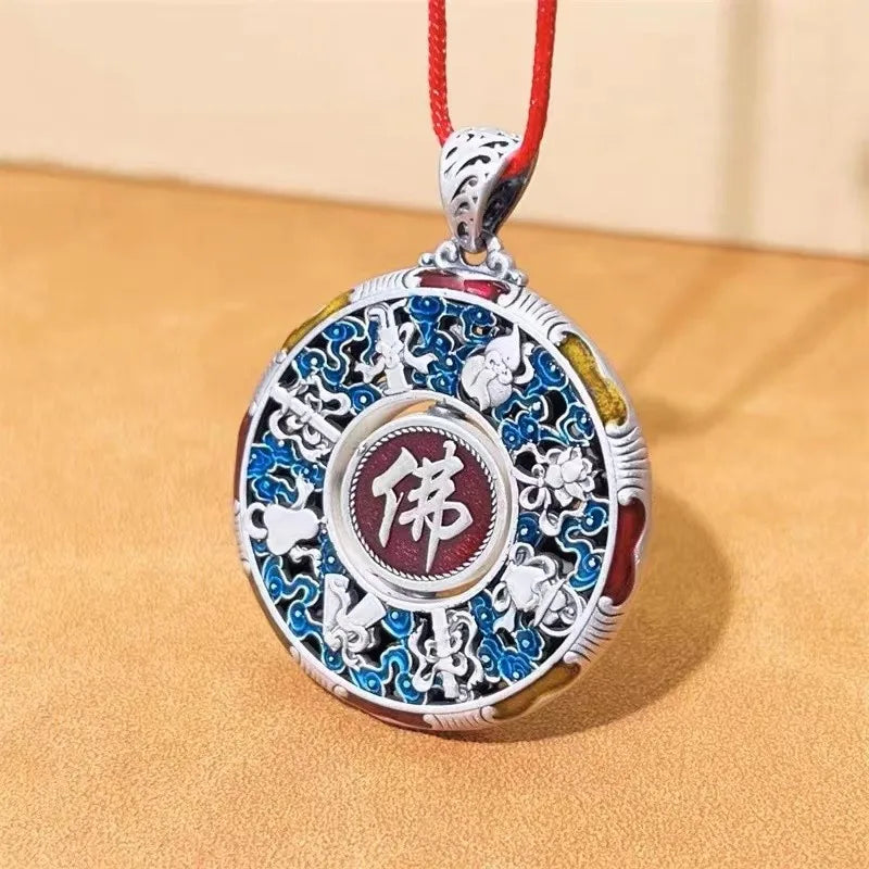 XS Inverted Enamel Pendant Buddha Babao Antique Chaotic National Style