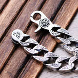 XS Silver Wide-faced Ring Buckle Domineering Men's Silver Bracelet