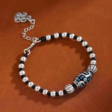 XS Tianzhu Bracelet: Men's & Women's Knitted Silver Bead Bracelet