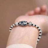 XS Tianzhu Bracelet: Men's & Women's Knitted Silver Bead Bracelet
