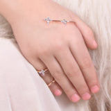 XSBODY Butterfly Mitten Bracelet Ring CZ Wedding Jewelry Accessory