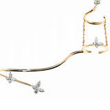 XSBODY Butterfly Mitten Bracelet Ring CZ Wedding Jewelry Accessory