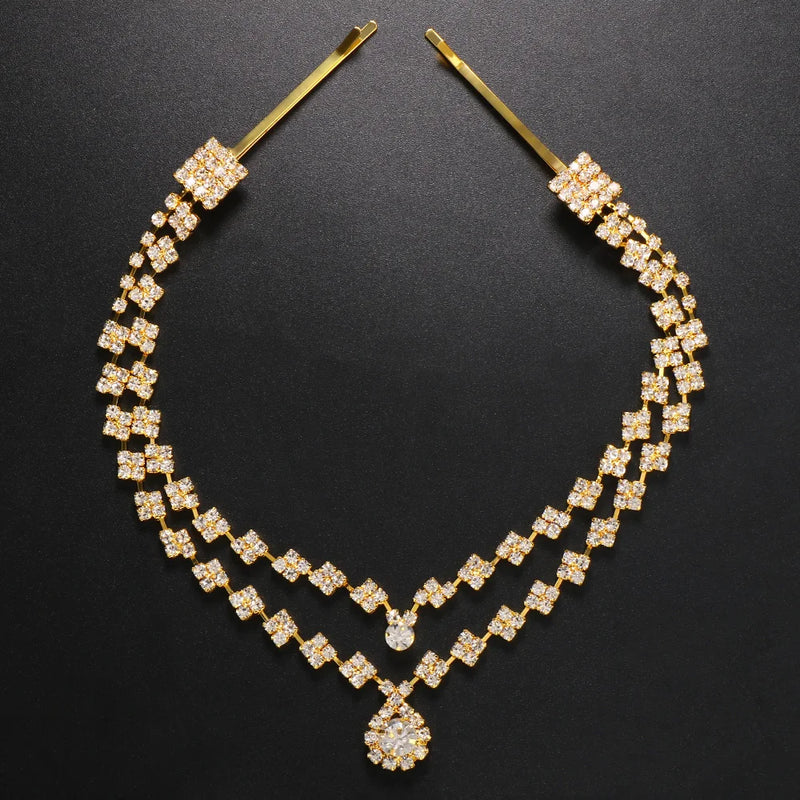 Double Layer Rhinestone Hair Clip Wedding Bridal Accessories