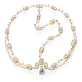 Boho Rhinestone Head Chain Water Drop Pendant Hair Jewelry for Women