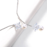 Pearl Rhinestone Collar Necklace Choker for Women