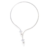 Pearl Rhinestone Collar Necklace Choker for Women