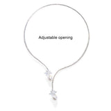 Pearl Rhinestone Collar Necklace Choker for Women