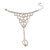 Crystal Ring Hand Chain Christmas Rhinestone Bracelet Jewelry