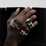 XSBODY Zirconc Green Bracelet for Women Charm CZ Bangle Full Wedding Female