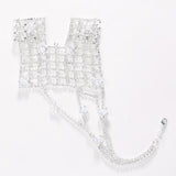 Mesh Flower Bracelet Women Wedding Rhinestone Y2K Bridal Jewelry
