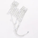 Mesh Flower Bracelet Women Wedding Rhinestone Y2K Bridal Jewelry