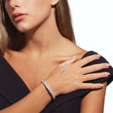 CZ Palm Chain Hand Bracelet with Ring Harness Bangle