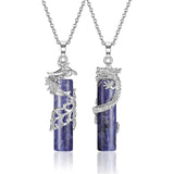 XSM Dragon Phoenix Crystal Necklaces Couples Natural Stone Yin Yan