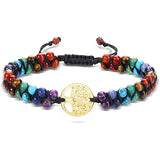 7 Chakra Crystal Yoga Beads Bracelet Reiki Healing Life of Tree
