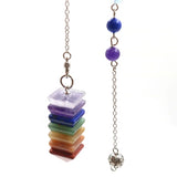 XSM 7 Chakra Square Pyramid Pendulum Crystal Stone Pendant