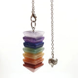 XSM 7 Chakra Square Pyramid Pendulum Crystal Stone Pendant