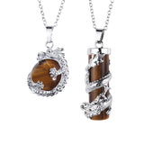 XSM Chakra Reiki Healing Stones Dragon Pendant Set
