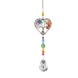 XSM Tree of Life Crystal Sun Catcher Window Heart-Shaped Suncatcher
