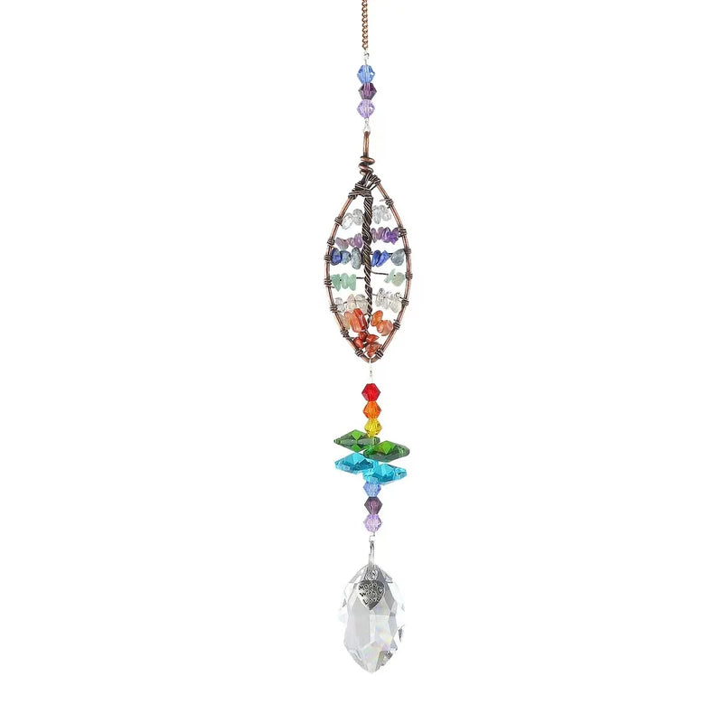 XSM Tree of Life Crystal Sun Catcher Window Heart-Shaped Suncatcher