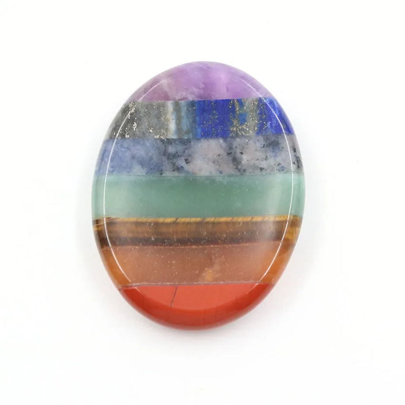7 Chakra Crystal Oval Pocekt Palm Stone Thumb Stone