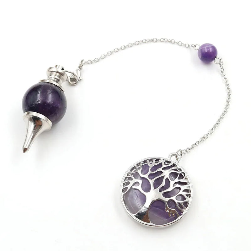 XSM Tree of Life Stone Pendulum Ball Pendant Wicca