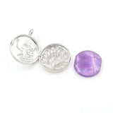 Fairy Butterfly Hollow Locket Natural Amethyst Pendant