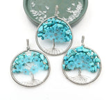 XSM Gravel Chips Flower Pattern Pendants Natural Stones