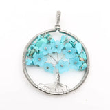 XSM Gravel Chips Flower Pattern Pendants Natural Stones