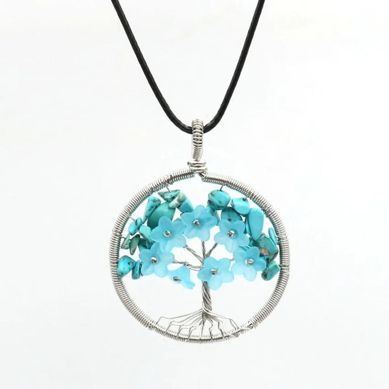 XSM Gravel Chips Flower Pattern Pendants Natural Stones