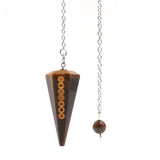 XSM Healing Crystal Pendulum Chakra Symbols Hexagonal Pointed Stone Pendant