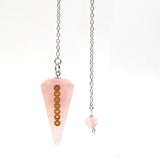 XSM Healing Crystal Pendulum Chakra Symbols Hexagonal Pointed Stone Pendant