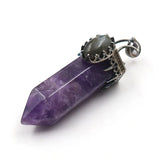 Hexagonal Column Pendant Natural Stones Labradorite Jewelry Making