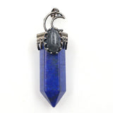 Hexagonal Column Pendant Natural Stones Labradorite Jewelry Making