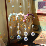 XSM Moon Crystal Suncatcher Amethyst Dream Catcher Wind Chime Window Ornament