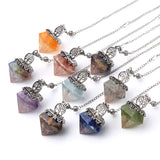 XSM Natural Crystal Dowsing Pendule 7 Chakra Reiki Healing Gems