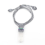 XSM Rose Quartz Crystal Necklace DIY Braided Reiki Pendant