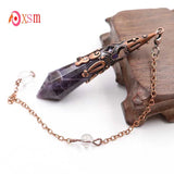 Natural Crystal Stone Pendulum Reiki Healing Dowsing Divination Pendant
