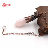 Natural Crystal Stone Pendulum Reiki Healing Dowsing Divination Pendant