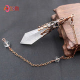 Natural Crystal Stone Pendulum Reiki Healing Dowsing Divination Pendant