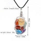 XSM 7 Chakras Reiki Crystal Pendant Necklace for Women