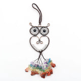 XSM Owl Reiki 7 Chakra Stone Crystal Car Hanging