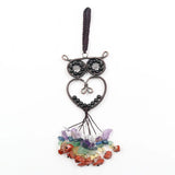XSM Owl Reiki 7 Chakra Stone Crystal Car Hanging