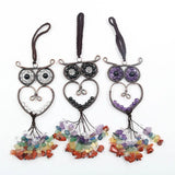 XSM Owl Reiki 7 Chakra Stone Crystal Car Hanging