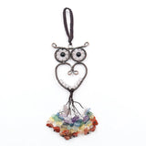XSM Owl Reiki 7 Chakra Stone Crystal Car Hanging