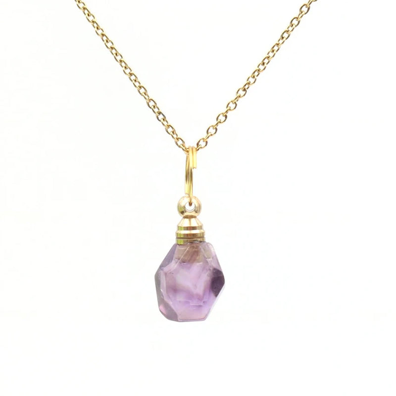 XSM Natural Stone Perfume Bottle Pendants Charms Essential Oil Bottle