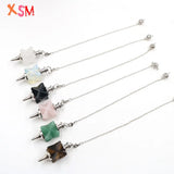XSM Merkaba Crystal Pendulum Pendant Natural Quartz Stone Reiki Healing