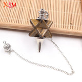 XSM Merkaba Crystal Pendulum Pendant Natural Quartz Stone Reiki Healing