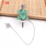 XSM Merkaba Crystal Pendulum Pendant Natural Quartz Stone Reiki Healing