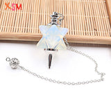 XSM Merkaba Crystal Pendulum Pendant Natural Quartz Stone Reiki Healing