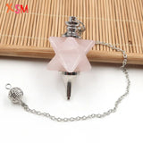 XSM Merkaba Crystal Pendulum Pendant Natural Quartz Stone Reiki Healing